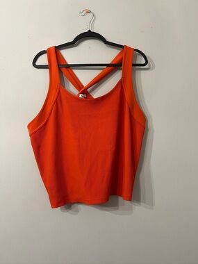 Athleta Ribbed Cross-Back Crop Tank - Orange